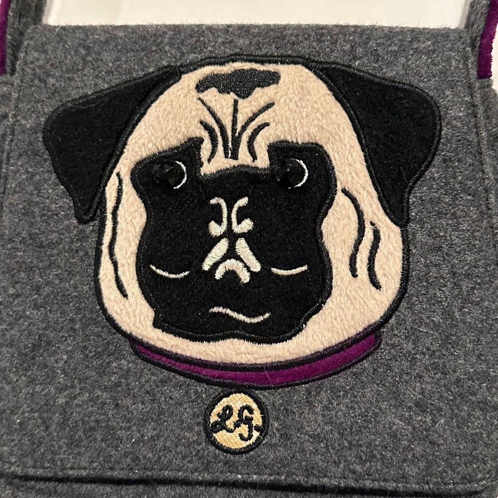 Vintage Lulu Guinness Adorable Wool Pug Bag HTF EUC
